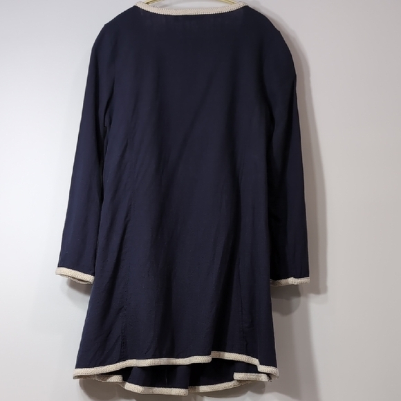 JYBY | 100% Cotton Long Sleeve Navy Blue Mini Dress Crew Neck Size L - Picture 11 of 11